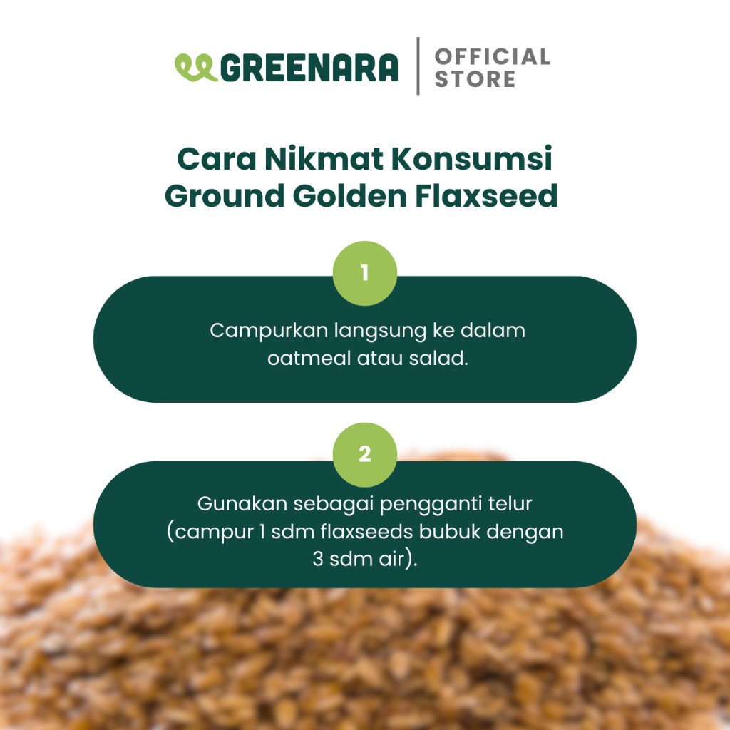 

Greenara - Bubuk Biji Rami Emas 250gr / Ground Golden Flaxseed