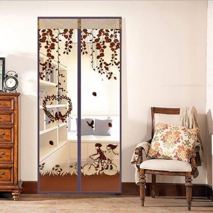 PROMO TERBARU TIRAI PINTU MAGNET ANTI NYAMUK KAIN KASA KELAMBU GORDEN MOSQUITO ONTEL DLC