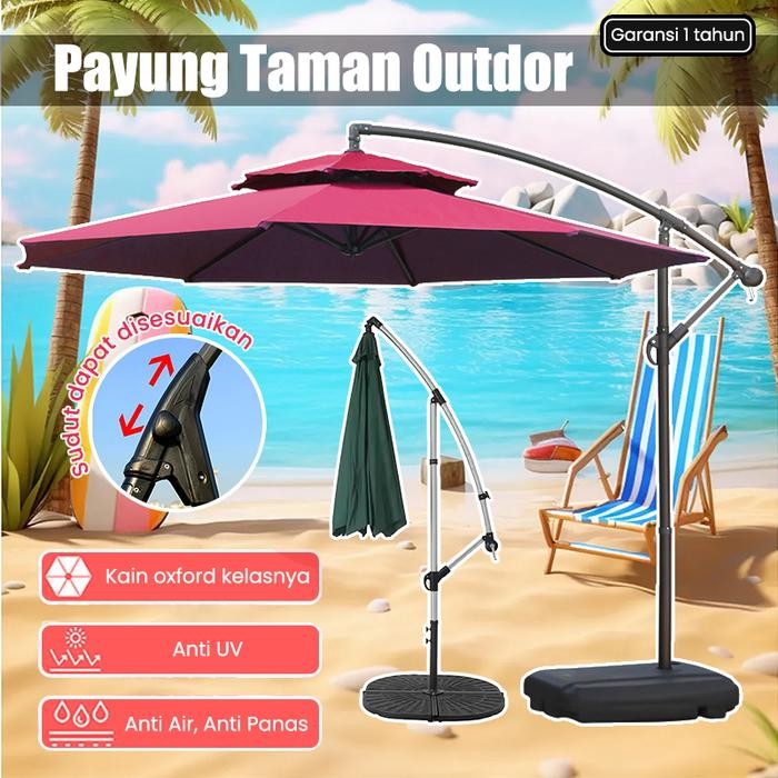Payung taman / payung gantung/ Banana Payung Taman - Outdoor Umbrella Pelindung Panas Taman Kain