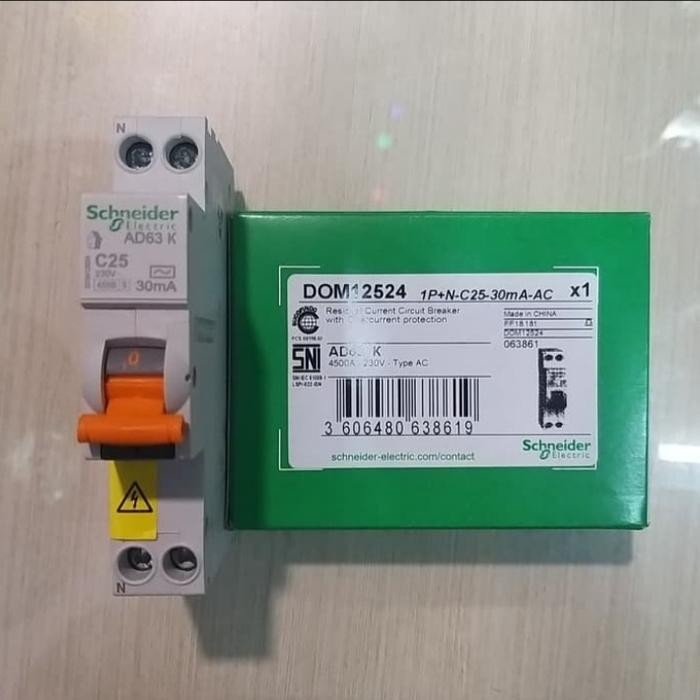 JTTOP" ELCB RCBO SLIM DOMAE SCHNEIDER 1P 25A