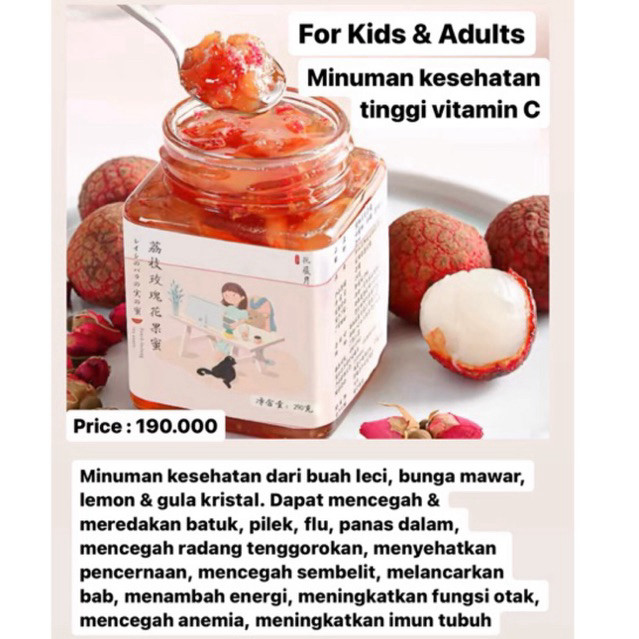 

llyback - PURE LYCHEE ROSE HONGKONG sakit tenggorokan, batuk, pilek, flu