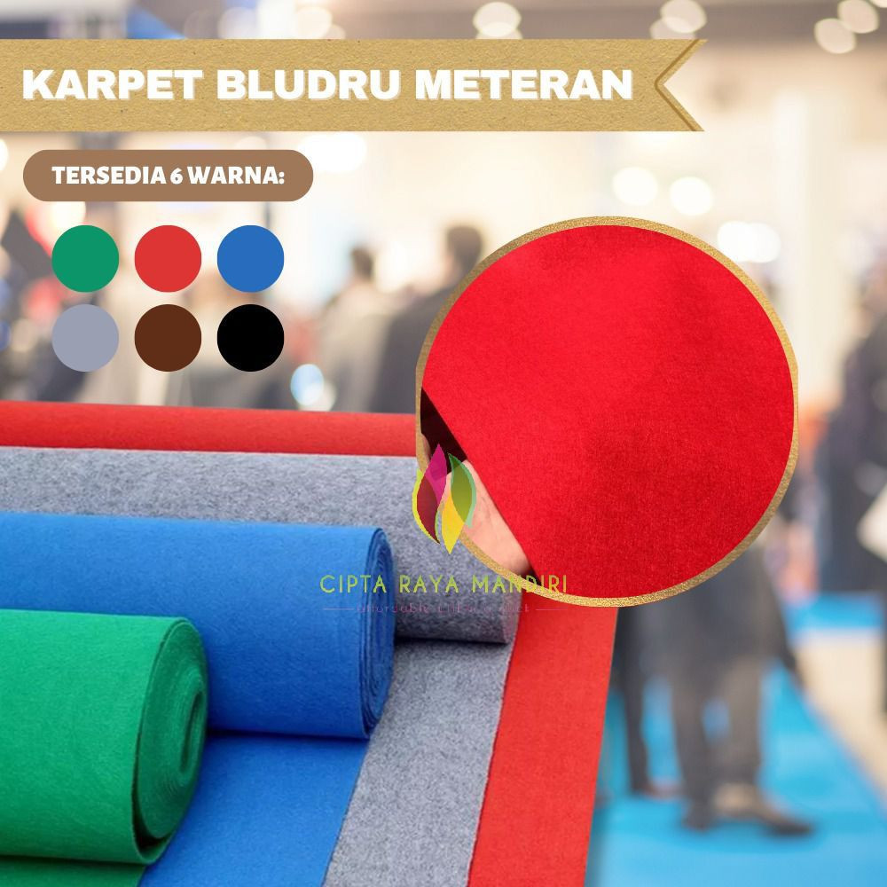 Karpet Buana Bludru Polos Meteran Lebar 2m / Karpet Panggung / Karpet Masjid