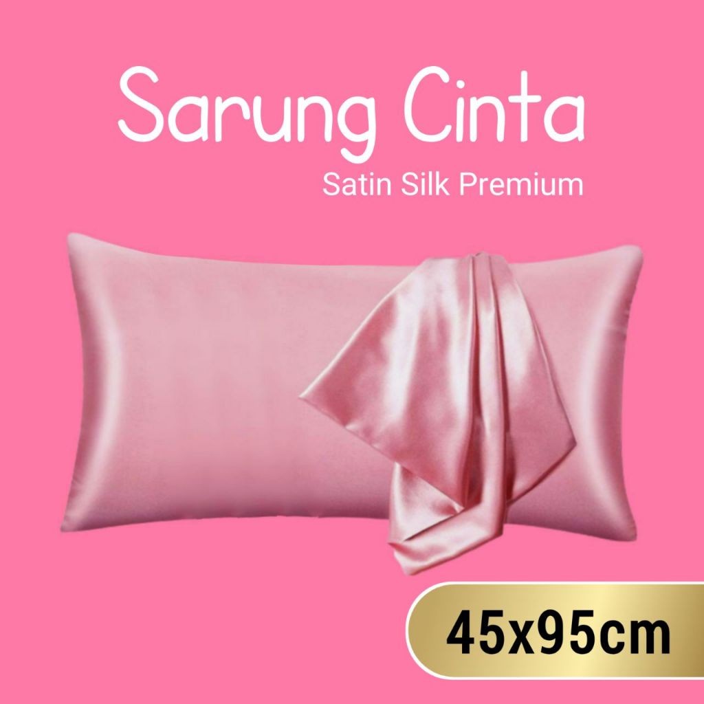 SARUNG BANTAL CINTA SATIN SILK TEBAL MOTIF POLOS PILLOW CASE MAXMARA PREMIUM