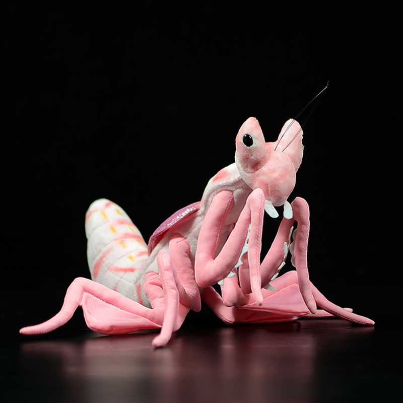 New Simulation Pink Orchid Mantis Plush Toy Cute Malaysian Orchid Praying Mantis Hymenopus Coronatus
