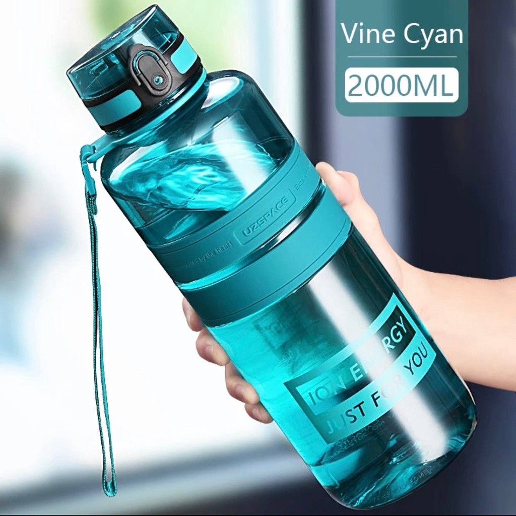 Original Uzspace 2000ML BPA FREE Tritan Drinking Water Bottle Ion Energy Water Bottle
