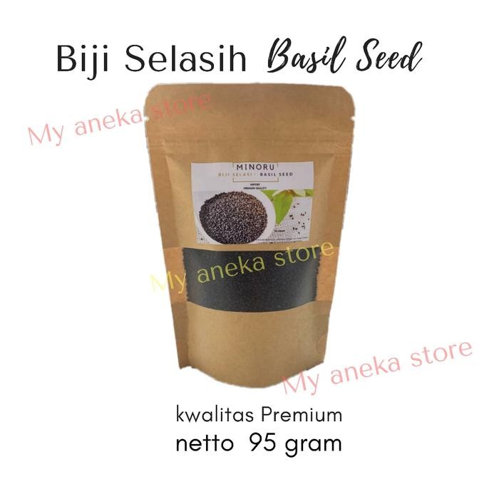 

JTTOP" BIJI SELASIH / BASIL SEED IMPORT KUALITAS PREMIUM 100GR MERK MINORU
