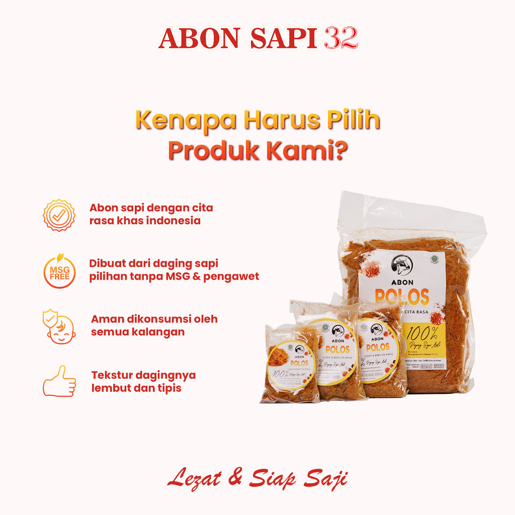 

Omahjajanan Abon Sapi Polos Premium Lezat Dan Siap Saji Kemasan 350Gr