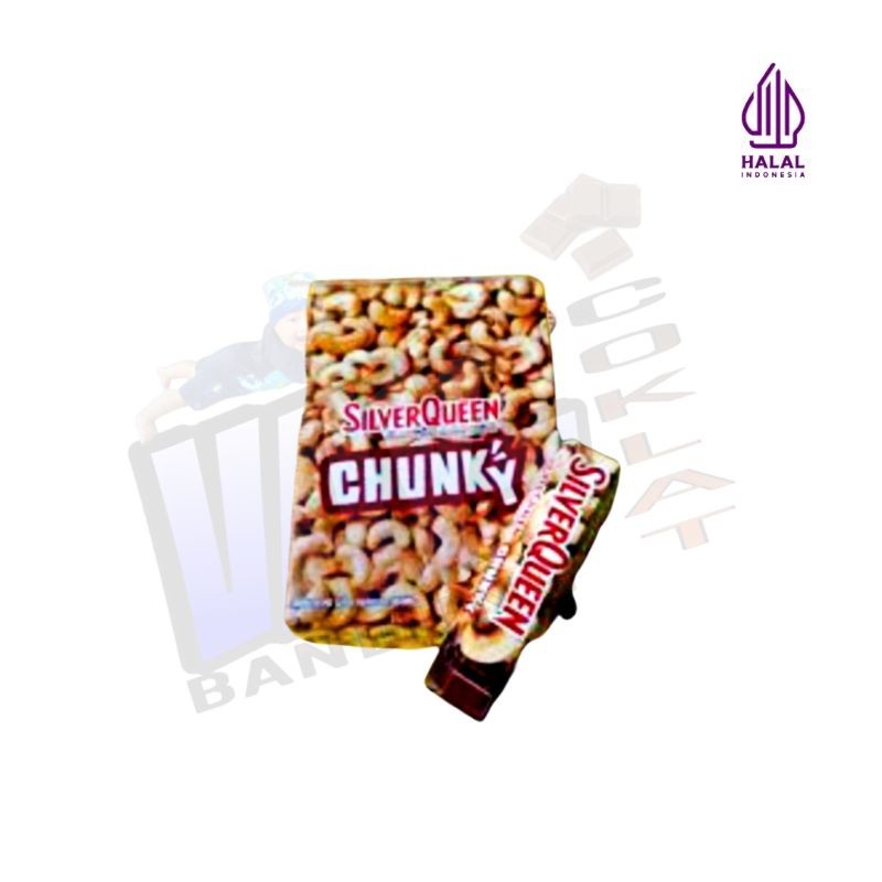 

Omahjajanan Silverqueen Chunky Bar Bok 26Grgr Cokelat Cashew & Almond Isi 12Pcs Exp 2026