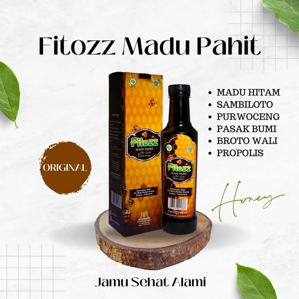 

Sega Tungtung Fitozz Madu Pahit Madu Herbal Untuk Pegal Linu, Asam Urat, Kolesterol Dll