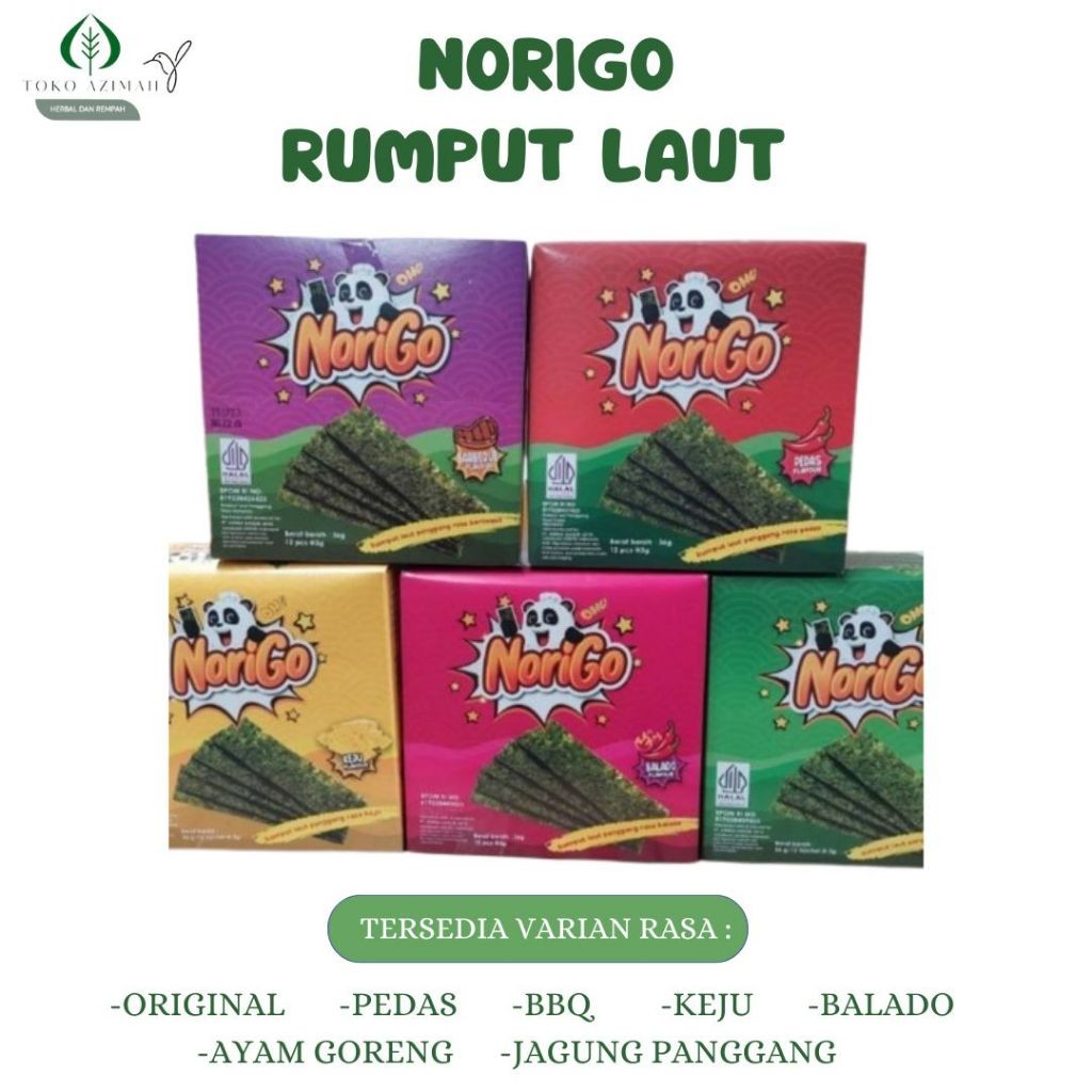 

Sega Tungtung Norigo Snack Sachet Rumput Laut 1 Box Isi 12 Pcs