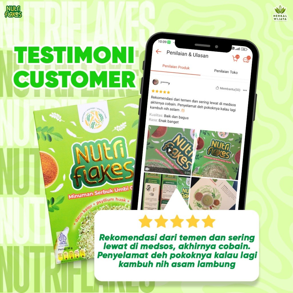 

Sega Tungtung Nutriflakes [] - Sereal Umbi Garut Atasi Maag, Gerd Akut & Asam Lambung Bpom Halal