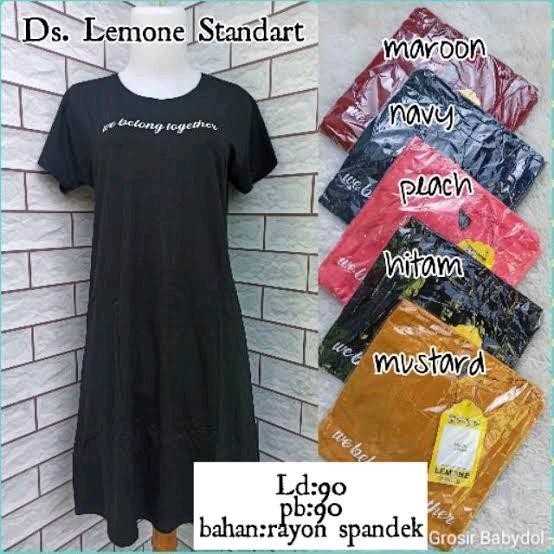 Daster Wanita Lemone Rayon Spandek Jatuh Adem Dress Katun Nyaman
