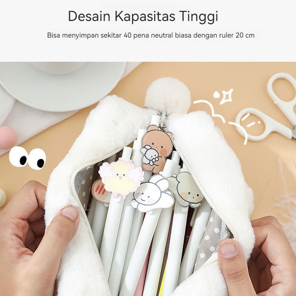 

TEMPAT PENSIL BULU SOFT CUTE/ TAS PENSIL KOSMETIK/ POUCH MAKEUP KECIL