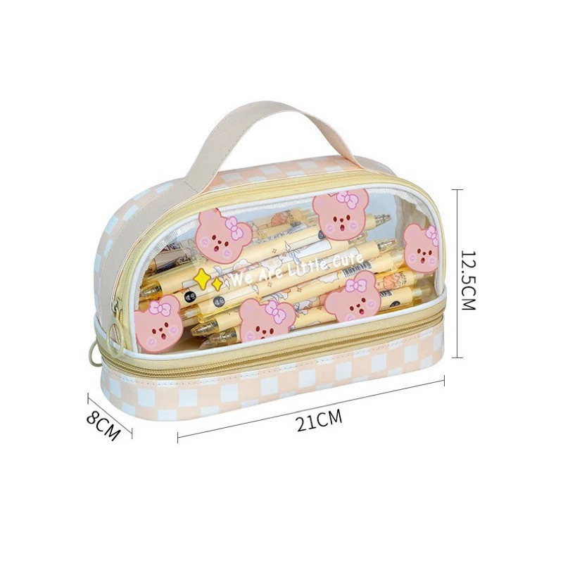 

KOTAK PENSIL TRANSPARANT KOREA JEPANG / TEMPAT PENSIL KARAKTER / PENCIL CASE POUCH MAKEUP KAWAI