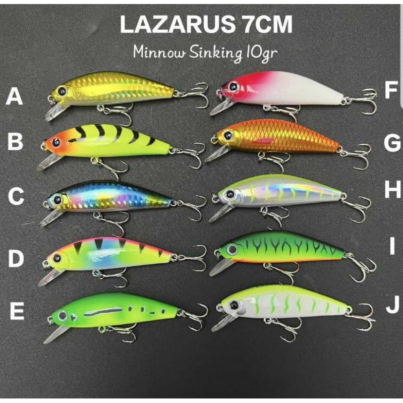[Ready] Umpan Minnow Lazarus 70s/10gr Sinking Berbagai Warna