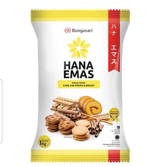 

Tepung Hana Emas / Hana Mas Terigu Protein Rendah Bungasari Flour