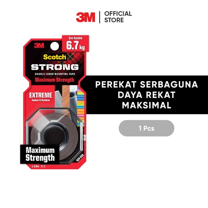 

3M Scotch Double Sided-Mounting Tape, Menahan hingga 6.7kg, 1 pc