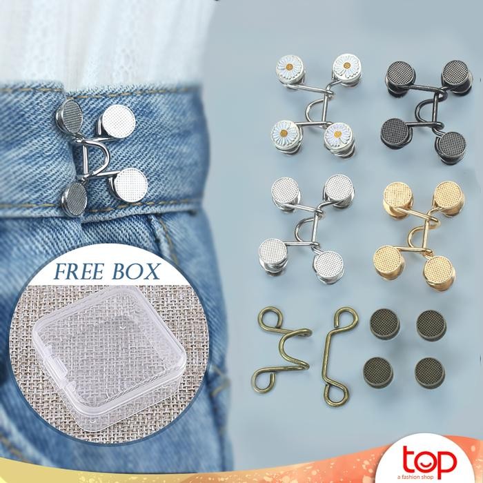 

[FREE BOX] Kancing Jeans Pengecil Pinggang Celana Jeans Model Jarum, New Upgrade