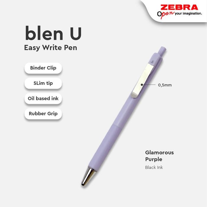 

Zebra Pulpen Blen U Oil Based Ink Alat Tulis Pulpen Retractable 0.5 mm dan 07.00 mm