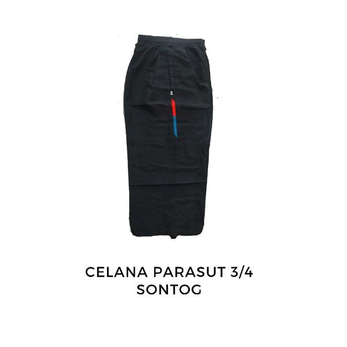 PREMIUM Celana Training 3/4 Sontog Pria Wanita Sport Saku Resleting Celana Sontog Lari Jogging