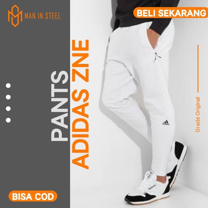 PREMIUM Celana Jogger Training Panjang Pria Adidas Zne White Grade Original