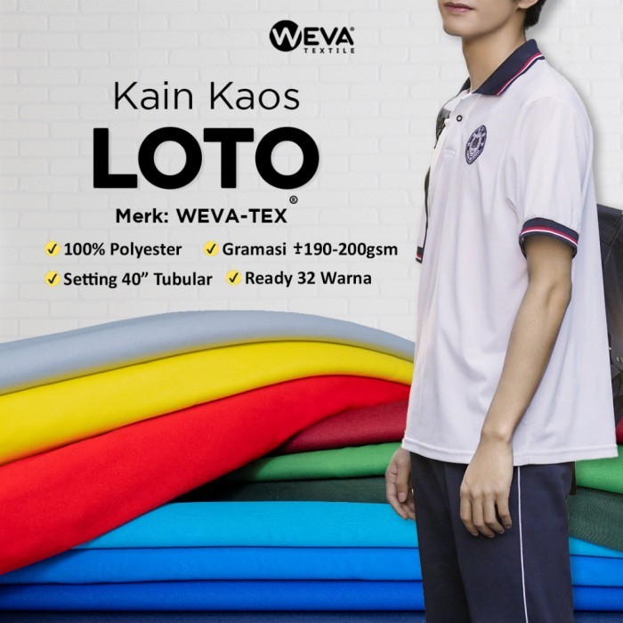 PREMIUM Kain Lotto PE perKILO - Bahan Kaos Loto untuk Celana Training Olahraga