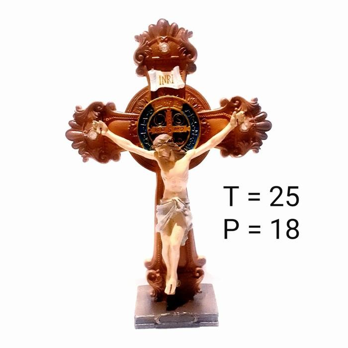 Salib Duduk Benediktus Diamond / Patung Rohani Salib Benediktus Terlaris