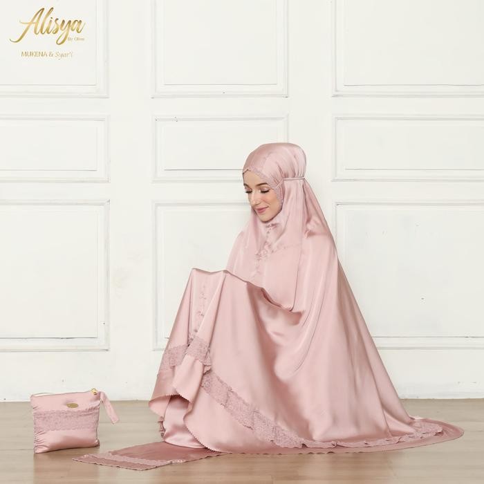 Alisya by Olive - Lace Sedina (Mukena Dewasa 2 in 1) Polos
