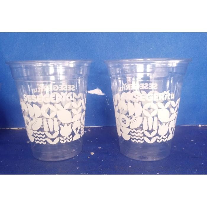 Sablon Cup Pet 14Oz+ Tutup Swles