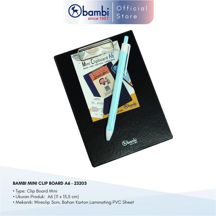

Ready JT Bambi PVC Mini Wire Clipboard A6 - 23203