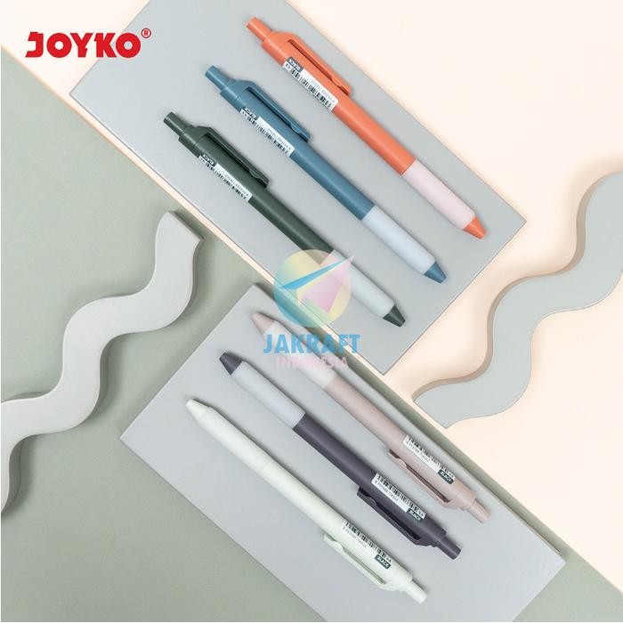 

Ready JT (6 Pcs) Pulpen Gel Pen Klik JOYKO GP-368 Morand Hitam Black 0.5 mm Anti Macet Luntur Air