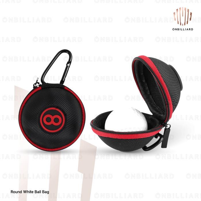 Billiard White Ball Bag 8-Ball Tas Bola Billiar + Carabiner Storage Billiard