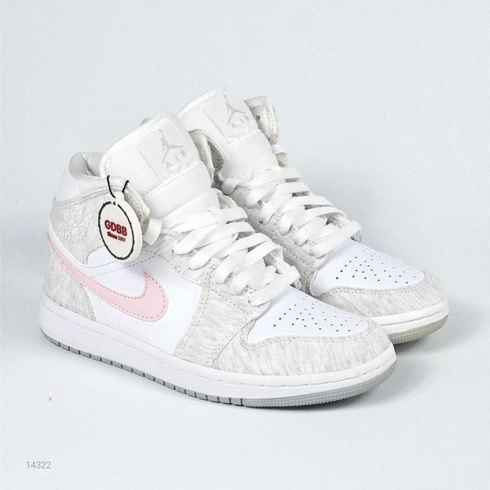 BEST SELLER Air Jordan 1 Mid SE Light Iron One Grey Pink WMNS Authentic