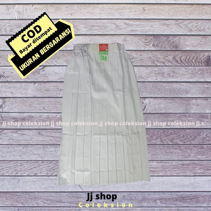 SERAGAM SEKOLAH ROK PANJANG PUTIH SD ,SMP , SMA , ROK PANJANG LIPIT TURUN PINGGANG PUTIH , SERAGAM