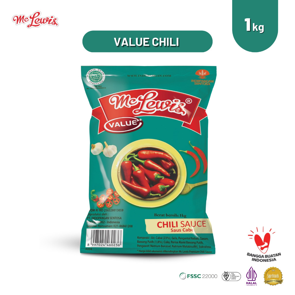 

Mc Lewis Chili Sauce Value - 1Kg