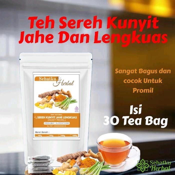 

Terlaris Teh Sereh Kunyit Jahe Dan Lengkuas Isi 30 Tea Bag Minuman Herbal Instan
