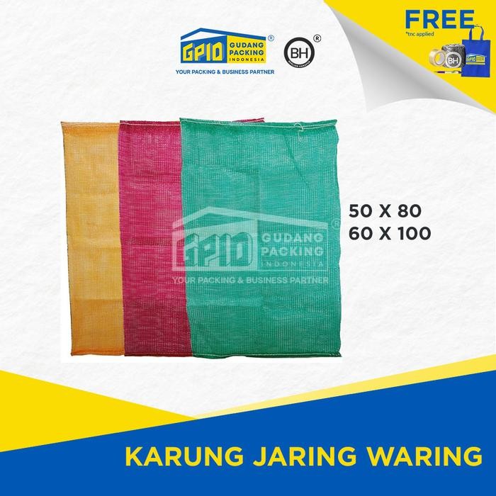 Karung Jaring Waring Sayur Buah Bawang Kentang Cabe Cabai Berbagai Ukuran (ISI 100 LBR)