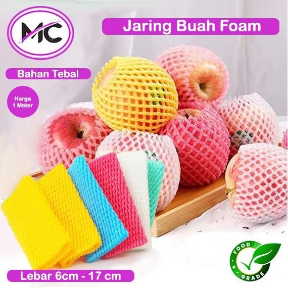 Jaring Foam Net Buah Apel Jeruk Pir Warna Busa Bungkus Kerajinan DIY