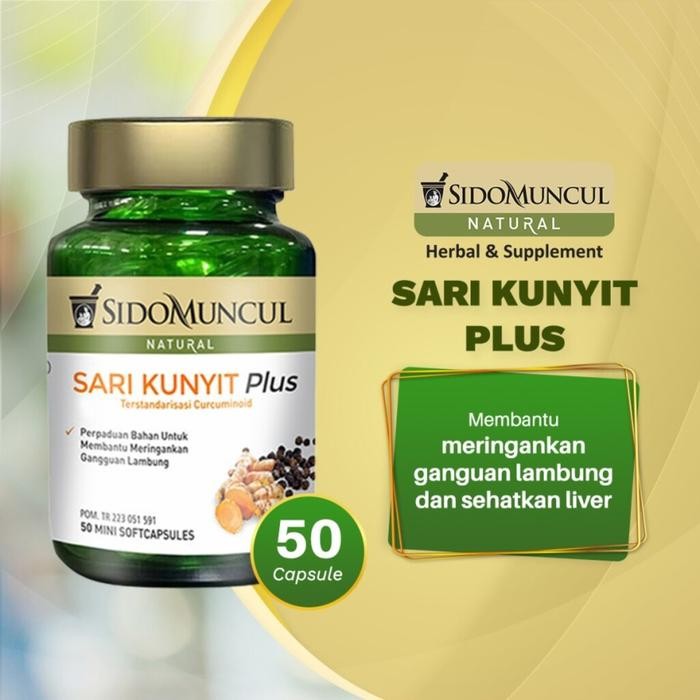 

Terlaris Sidomuncul Natural Sari Kunyit Plus 50 Kapsul / Sari Kunyit Plus 50'S