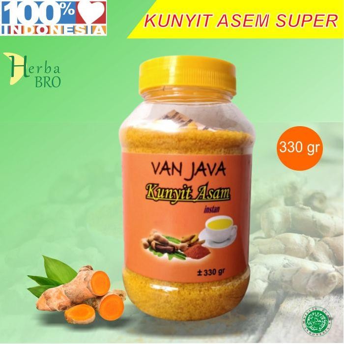 

Terlaris Original Kunyit Asem/Asam Super Minuman Herbal Kunyit Van Java 330 Gr