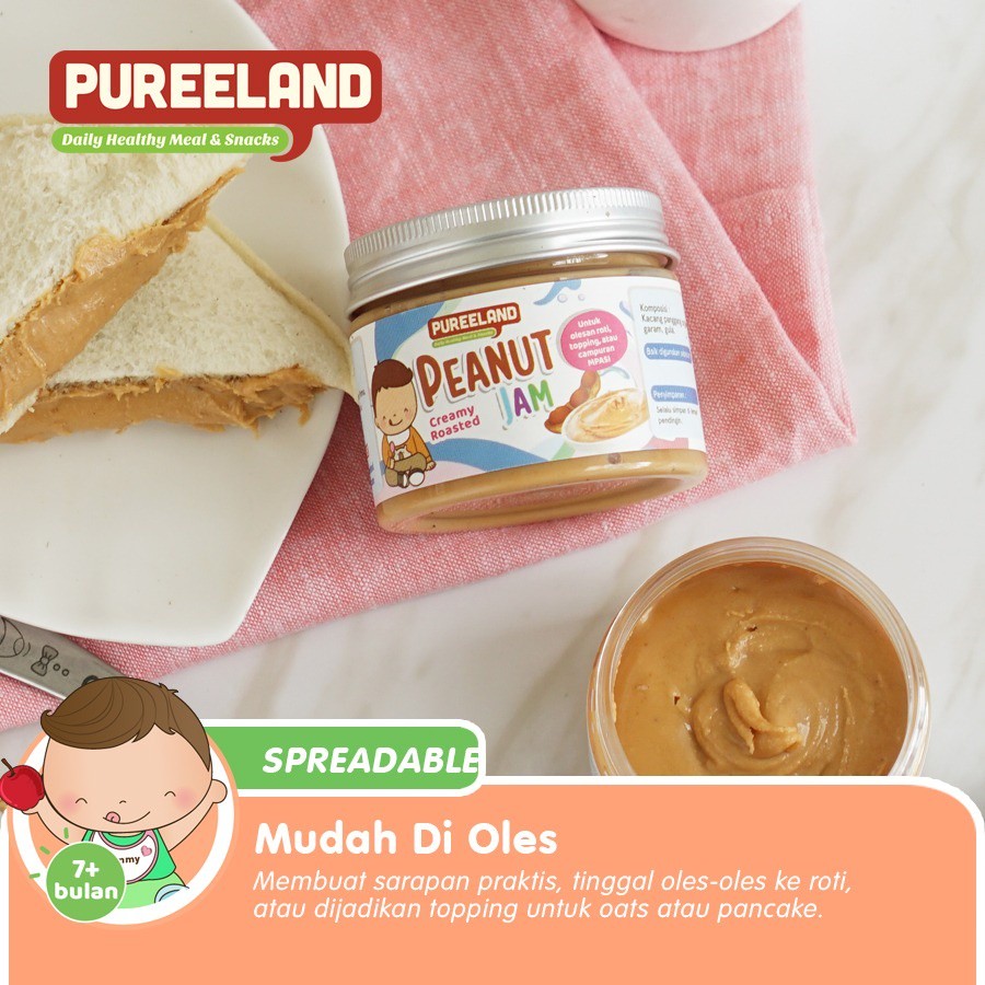 

Pureeland Natural Baby Jam Peanut / Selai Kacang MPASI / No Added Sugar & Preservatives