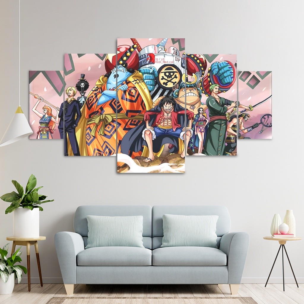 Wall Decor Poster Susun Kayu Anime One Piece CREW MUGIWARA