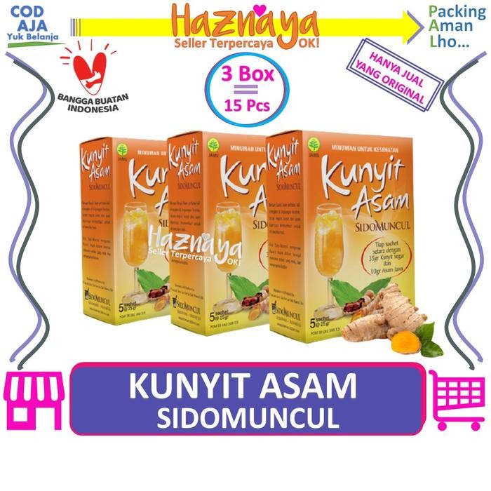 

Terlaris 3 Box Kunyit Asam Sidomuncul - Minuman Kesehatan Pelancar Haid Bisa Cod