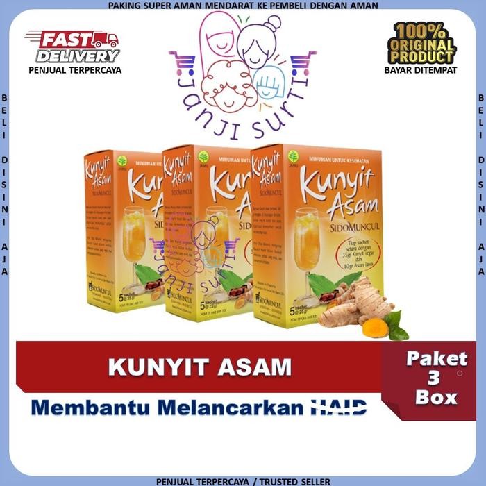 

Terlaris [Paket 3 Box] Kunyit Asam Sidomuncul \ Bisa Cod