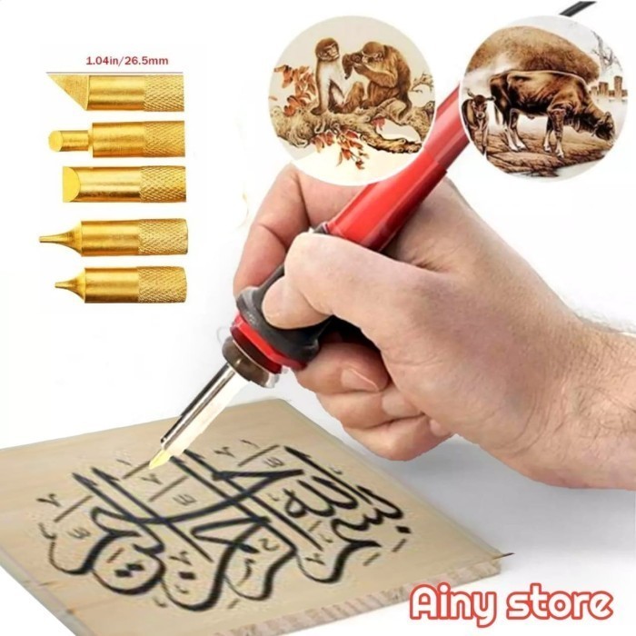 

Alat Ukir Kaligrafi Pirography Solder Lukis bakar Wood Charving Burn