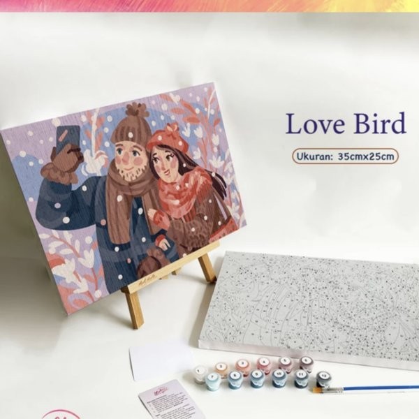 

Love Bird - Paint By Numbers Kit - Painting Kit - 35X25Cm Paint By Number Painting By Number Kanvas