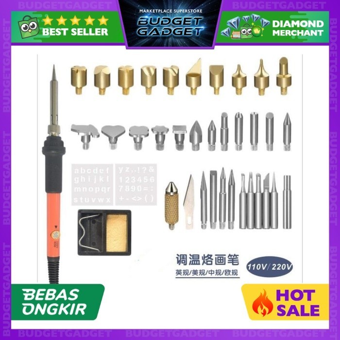 

DGKS Solder Alat Lukis Bakar Wood Burning Pyrography 37 Set A59276