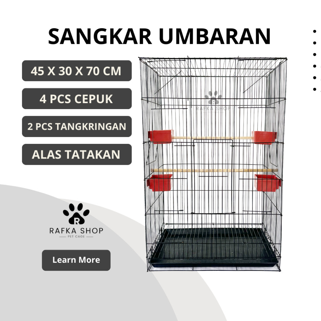 Sangkar Umbaran burung Ukuran M Jumbo besi lipat kuat sangkar burung love bird