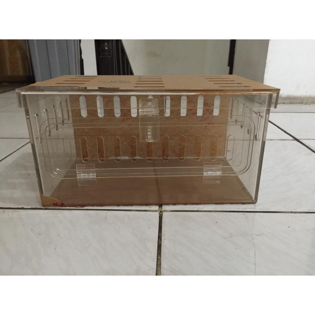 Kandang gecko acrylic knockdown PxLxT 55x30x25cm