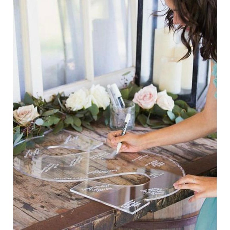 JTTOP" WEDDING GUEST BOOK ACRYLIC SIGN - BUKU TAMU AKRILIK UNIK TERMURAH